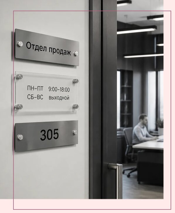 Офисные таблички на дверь в Находке по цене от 5054 р. | Аванза-Нхд