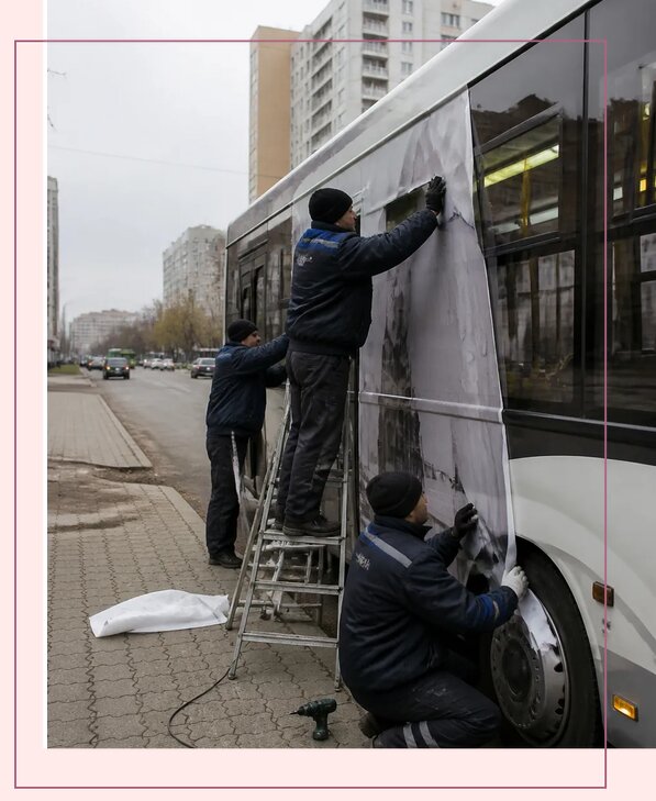 Изготовление и монтаж рекламы на автобусах в Находке